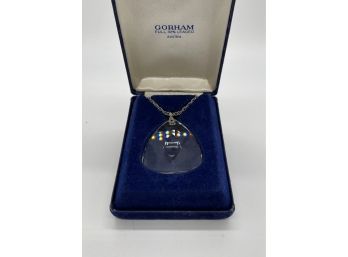 Vintage Gorham Leaded Crystal Necklace In Original Box