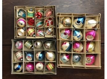 Vintage Christmas Ornaments In Original Boxes