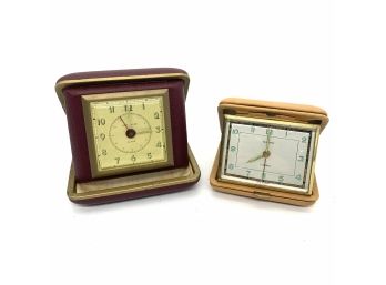Pair Of Vintage Travel Clocks
