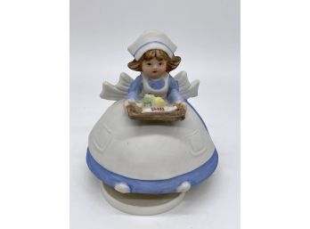 Vintage Nurse Albert Price Music Box Porcelain Figurine Spoonful Of Sugar Poppin