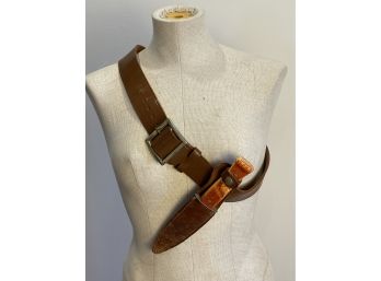 Vintage Carved Handle Knife With Belt