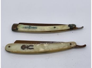 Vintage Mother Of Pearl Straight Razors