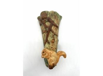 Vintage Wall Pocket Pottery With Squirrel