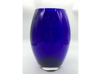 Royal Limited Crystal Blue Vase Made In Poland
