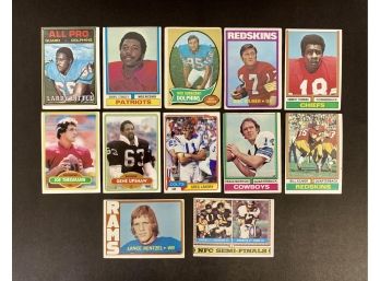 Lot Of 12 1970's Football Cards