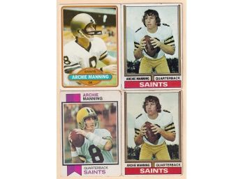 Lot Of Four Topps Archie Manning Cards