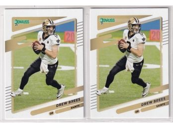Two 2021 Donruss Drew Brees Cards