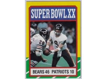 1986 Topps Super Bowl XX Highlights