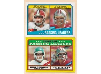 Topps 1985 & 1987 Passing Leaders Joe Montana
