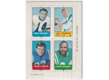 1969 Topps Four In One Mini Nelson, Munson, Curtis, Ramsey