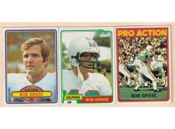 Lot Of Three Topps Bob Griese Cards