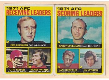 1971 Topps AFC Scoring Leaders & Receiving Leaders