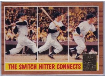 1996 Topps Mickey Mantle The Switch Hitter Connects