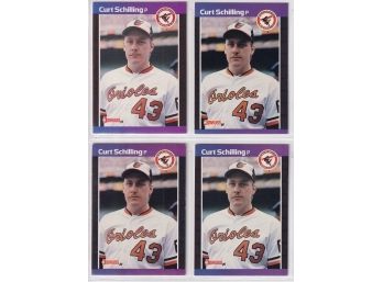 Lot Of 4 1989 Donruss Curt Schilling Baseball Cards
