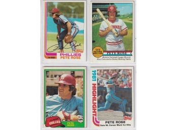 Lot Of 4 Pete Rose Baseball Cards