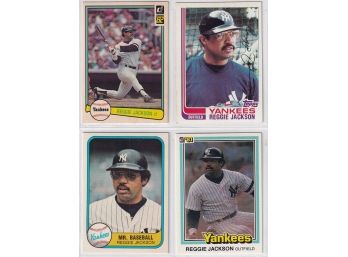 Lot Of 4 Reggie Jackson Baseball Cards