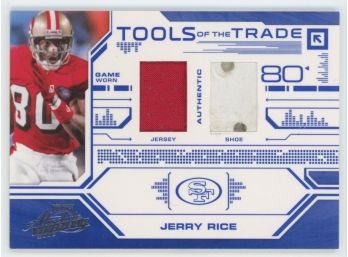 2008 Donruss Playoff Absolute Memorabilia Jerry Rice Tools Of The Trade Game Worn Relic Card