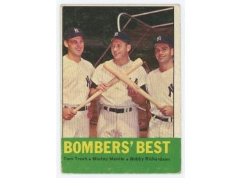 1963 Topps Bomber's Best Tresh, Mantle, Richardson