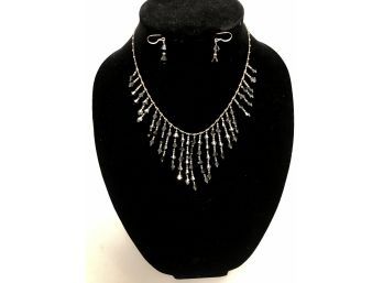 Sterling Silver Necklace And Earrings Set