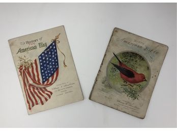 Antique Pamphelt Books American Flag & North American Birds Great Graphics