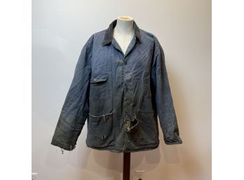 Vintage Blue Top Denim Work Coat Size 40