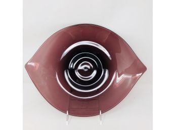 Vintage Amethyst Purple Glass Shallow Bowl
