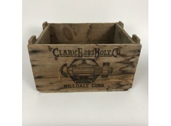 Antique Clark Bolt Wooden Adverting Crate