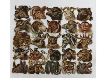 Victorian Die Cut Embossed Lithograph Animal Emblems