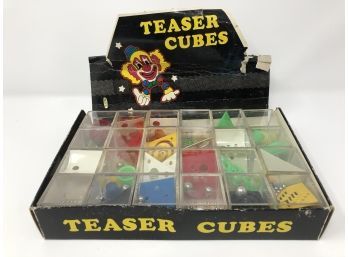 Vintage Full Display Of Teaser Cubes Puzzles