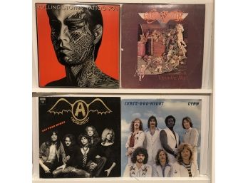 Collection Of 80s Rock Albums Including Rolling Stones, Aerosmith And Three Dog Night