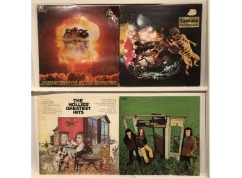 Collection Of Rock Albums Including Jefferson Airplane And Santana