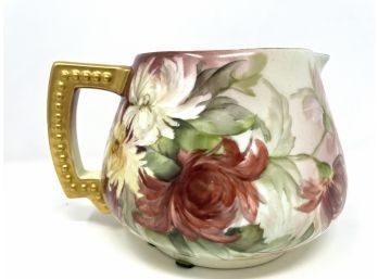 Limoges Hand Painted Pitcher - Signed