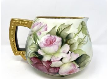 Limoges Hand Painted Pitcher - Signed E. Miler