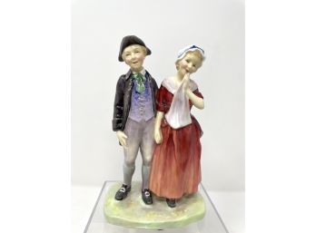 Royal Doulton 'a Courting' As Is - Cracked As Pictured