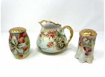 Collection Of Floral Porcelain  - Pitcher And Hatpin Holders