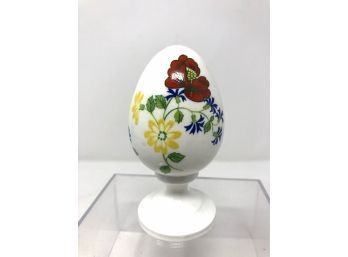 Crown Staffordshire Fine Bone China Egg On Pedestal, 4 3/4' Tall
