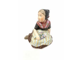 Royal Copenhagen Over-Glaze Figurine Of Amager Flower Girl (3)