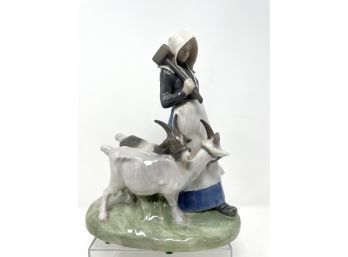 Royal Copenhagen Figurine Of Woman With Goats No 694