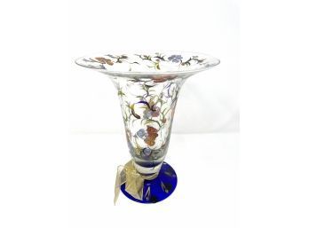 Hand Painted Trumpet Vase - Signed Robin Lisa