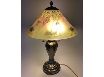 Fenton Lamp - Hand Painted - Reverse Painted - Signed