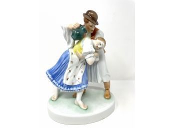 Large Herend Hand Painted Figure 'embracing'