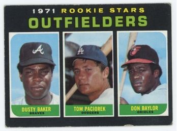 1971 Topps Rookie Stars Outfielders: D. Baker - T. Paciorek - D. Baylor