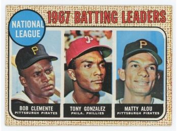 1968 Topps 1967 N.L. Batting Leaders: B. Clemente - T. Gonzalez - M. Alou