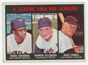 1967 Topps A. League 1966 RBI Leaders: F. Robinson - H. Killebrew - Boog Powell