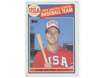 1985 Topps Mark McGwire Rookie 1984 United States Baseball Team