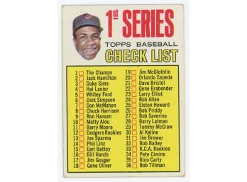 1967 Topps 1st Series Checklist