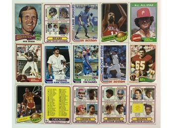 Lot Of 15 1980's Topps Sports Cards