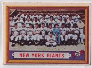 1957 Topps New York Giants Team Card