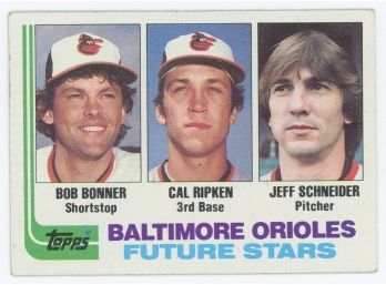 1982 Topps Baltimore Orioles Future Stars: B. Bonner - C. Ripken - J. Schneider