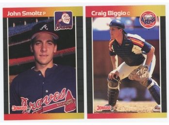 2 1989 Donruss Rookie Cards: John Smoltz & Craig Biggio